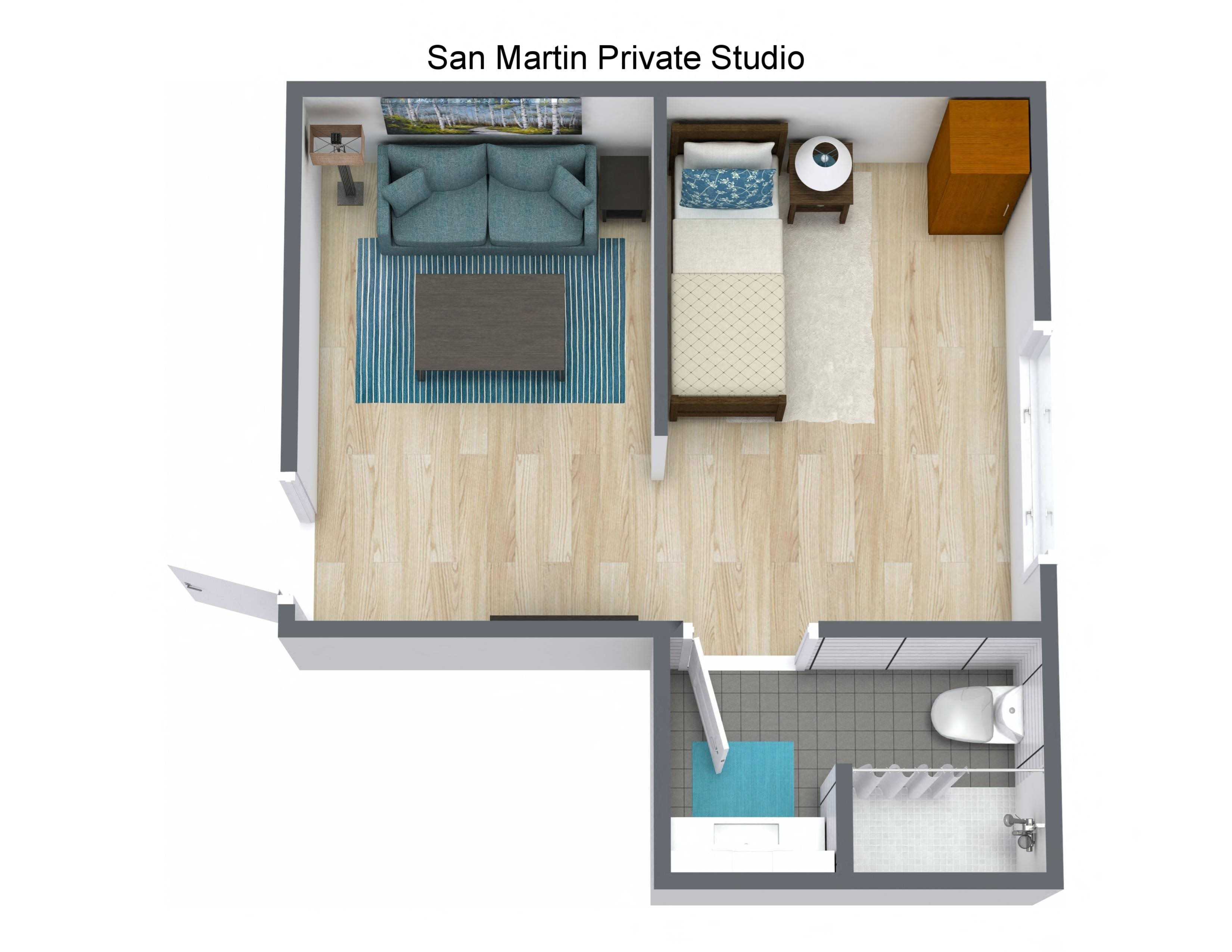 Floor Plan 3D View Floor Plan 3D View at Legacies Memory Care at San Martin, Las Vegas, NV, 89113